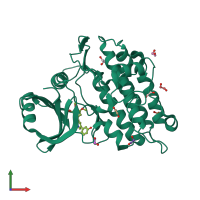 PDB entry 6eix coloured by chain, front view.