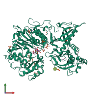 PDB entry 6ej7 coloured by chain, front view.