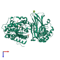 PDB entry 6ej8 coloured by chain, top view.