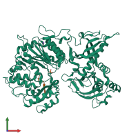 PDB entry 6eje coloured by chain, front view.