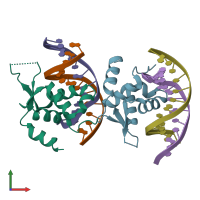 PDB entry 6el8 coloured by chain, front view.
