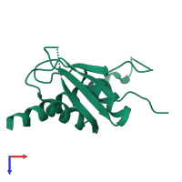 PDB entry 6eld coloured by chain, top view.