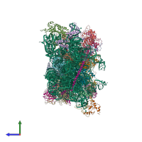 PDB entry 6eml coloured by chain, side view.