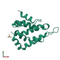 PDB entry 6enr coloured by chain, front view.