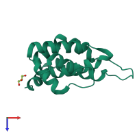 PDB entry 6enr coloured by chain, top view.