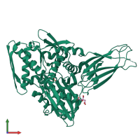 PDB entry 6eoc coloured by chain, front view.