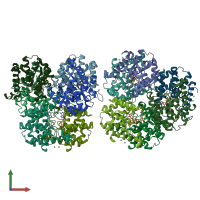 PDB entry 6ep2 coloured by chain, front view.