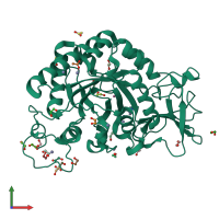PDB entry 6epb coloured by chain, front view.