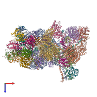 PDB entry 6epd coloured by chain, top view.