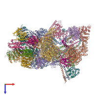 PDB entry 6epe coloured by chain, top view.