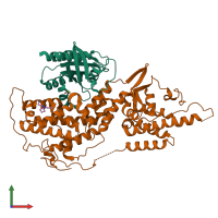 PDB entry 6epm coloured by chain, front view.