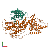PDB entry 6epp coloured by chain, front view.