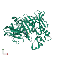PDB entry 6eqm coloured by chain, front view.