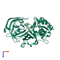 PDB entry 6eqm coloured by chain, top view.