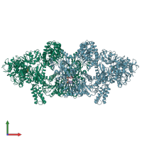 PDB entry 6eqo coloured by chain, front view.