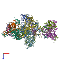 PDB entry 6erf coloured by chain, top view.