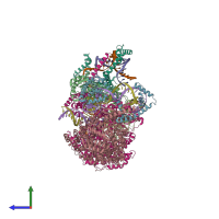 PDB entry 6erq coloured by chain, side view.