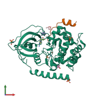 PDB entry 6esa coloured by chain, front view.