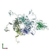 PDB entry 6esb coloured by chain, front view.