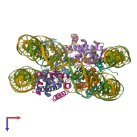 PDB entry 6esg coloured by chain, top view.