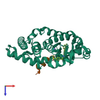 PDB entry 6esn coloured by chain, top view.