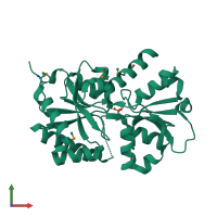 PDB entry 6esv coloured by chain, front view.