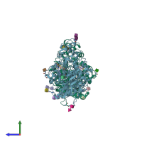 PDB entry 6esy coloured by chain, side view.