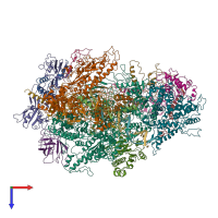 PDB entry 6eu1 coloured by chain, top view.