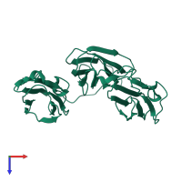 PDB entry 6ew1 coloured by chain, top view.