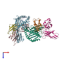 PDB entry 6ewc coloured by chain, top view.