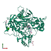 PDB entry 6ewk coloured by chain, front view.