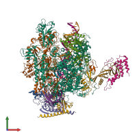 PDB entry 6exv coloured by chain, front view.