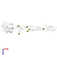2-acetamido-2-deoxy-beta-D-glucopyranose in PDB entry 6eyk, assembly 1, top view.