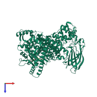 PDB entry 6eyz coloured by chain, top view.