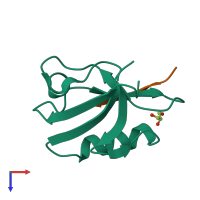 PDB entry 6ezi coloured by chain, top view.