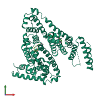 PDB entry 6ezq coloured by chain, front view.