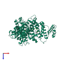 PDB entry 6ezq coloured by chain, top view.