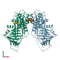 PDB entry 6f02 coloured by chain, front view.