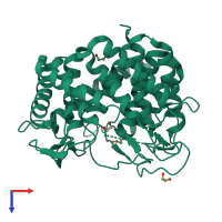 PDB entry 6f04 coloured by chain, top view.