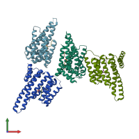 PDB entry 6f09 coloured by chain, front view.