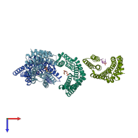 PDB entry 6f09 coloured by chain, top view.