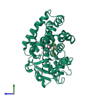 PDB entry 6f0c coloured by chain, side view.