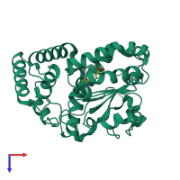 PDB entry 6f0e coloured by chain, top view.