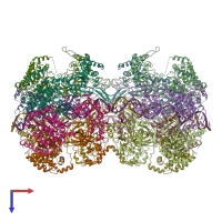 PDB entry 6f0l coloured by chain, top view.