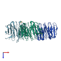 PDB entry 6f0t coloured by chain, top view.