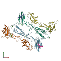 PDB entry 6f1c coloured by chain, front view.