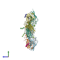 PDB entry 6f1c coloured by chain, side view.