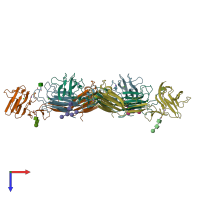 PDB entry 6f1c coloured by chain, top view.