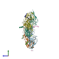 PDB entry 6f1h coloured by chain, side view.