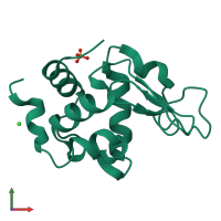 PDB entry 6f1l coloured by chain, front view.